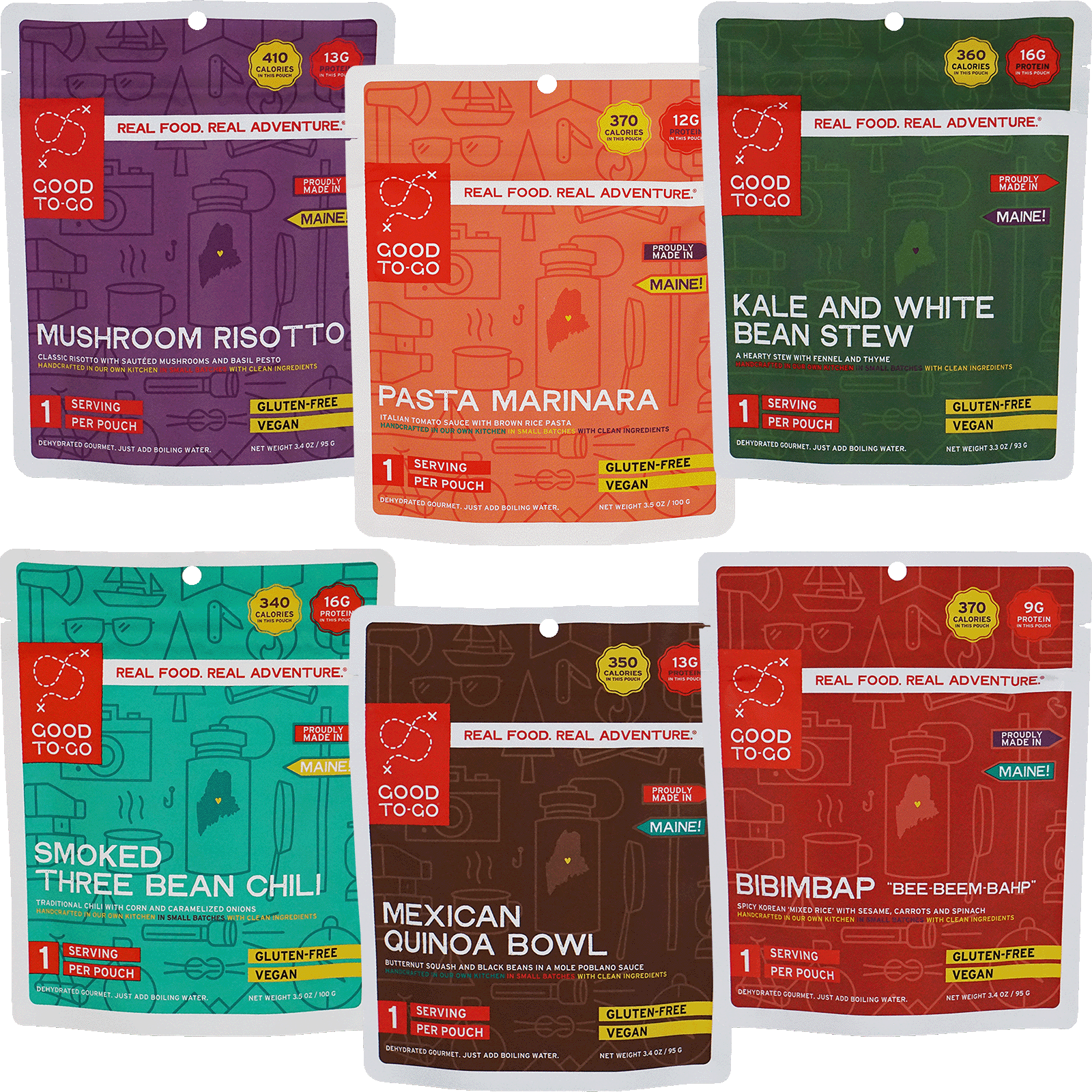 Vegan Backpacking Meal Kit Survival Food Kits Made in Maine USA