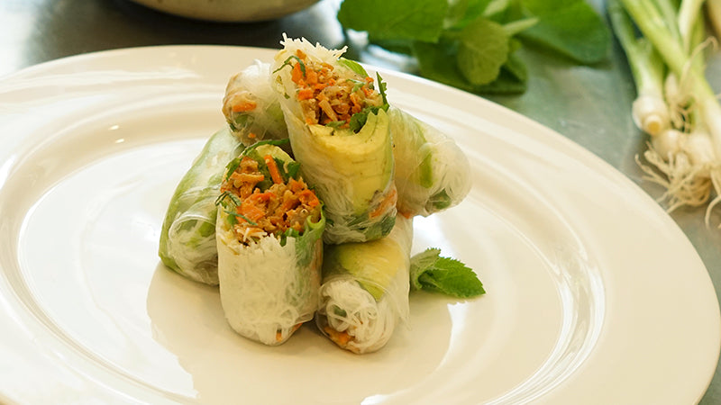 Peanut Chicken Summer Rolls