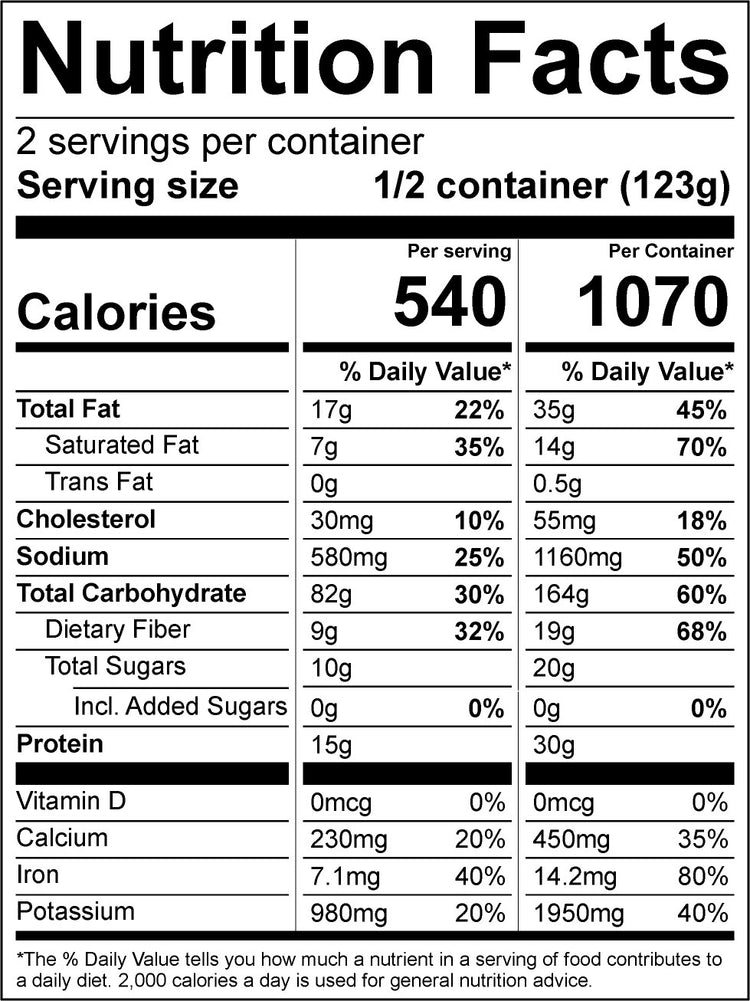 Vegetarian Dehydrated Cuban Black Beans and Rice Good ToGo